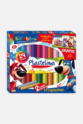 Фото - Творчість і рукоділля Bambino Plastelina 24 kolory 15 g z podkładką na biurko w zwierzątka wielo 